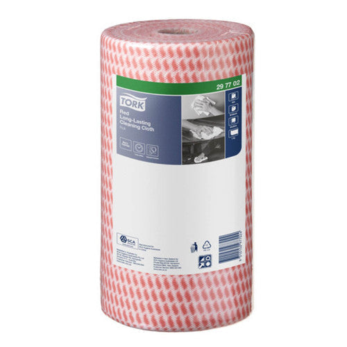 Tork Red Long Lasting Cleaning Cloth 90 Sheets 4 Rolls