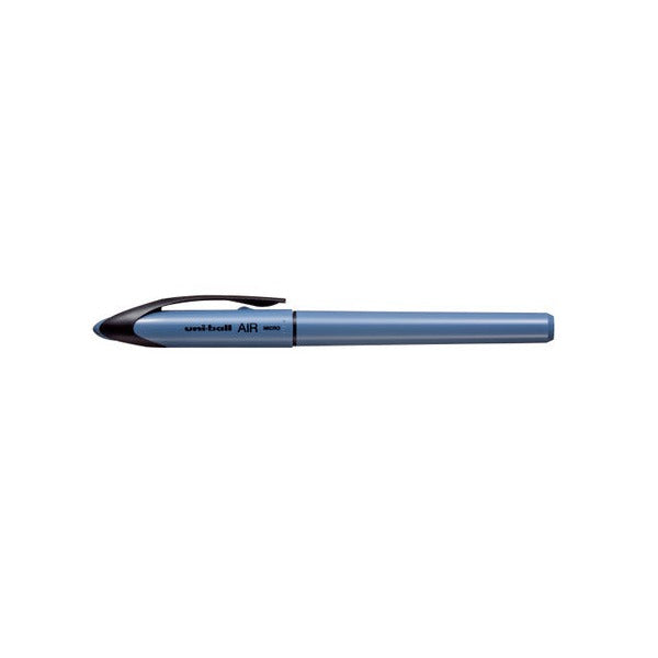 Uni-Ball Air Colour Steel Blue Pastel Micro Liquid Ink Rollerball Pen Black Box Of 12