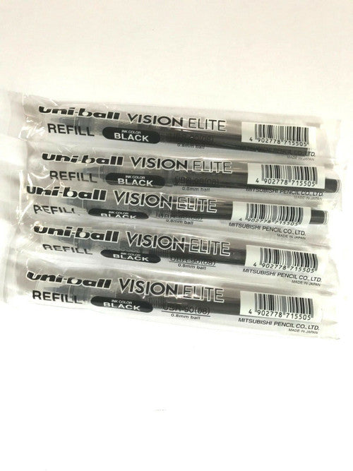 Uni Vision Elite UBR-90 Rollerball Refill 0.8mm Black Box of 12