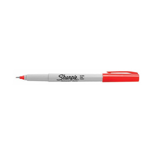 Sharpie Permanent Marker Ultra Fine Point Red Box of 12