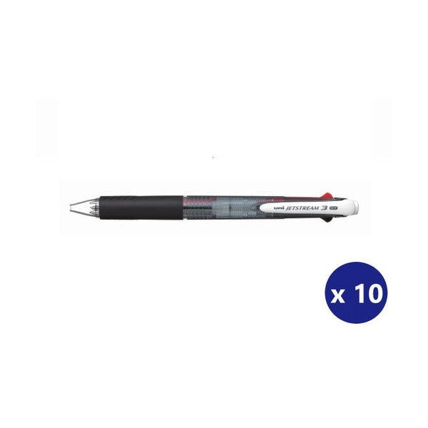 Uni-Ball SXE3400-07 Jetstream 3 Multicolour Rollerball 0.7mm Black Barrel Box of 10