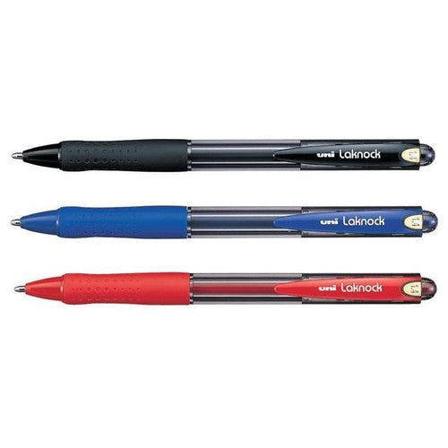 Uni Laknock SN-100 Retractable Ballpoint Pen 1.4mm Blue Box of 12
