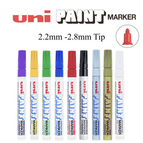 Uni Paint Marker Medium 2.8mm Bullet Tip Blue Box of 12