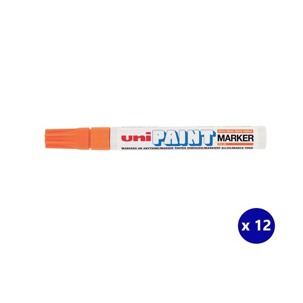 Uni Paint Marker Medium 2.8mm Bullet Tip Orange Box of 12