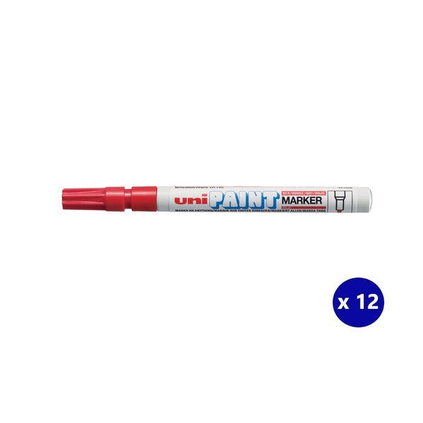 Uni Paint PX-21 Permanent Marker 1.2mm Bullet Tip Red Box of 12