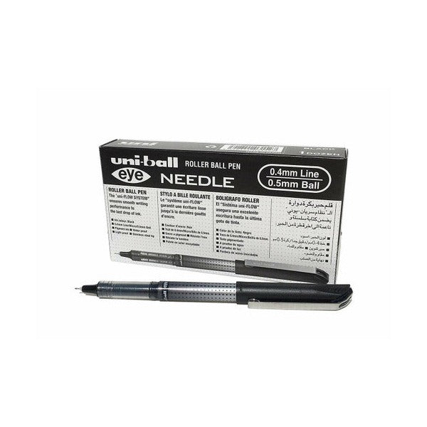 Uni-Ball Eye Needle Rollerball Pen 0.5mm Black Box of 12