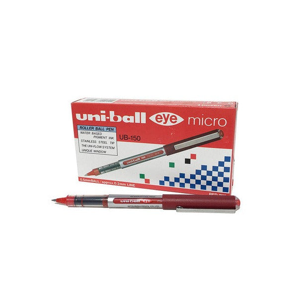 Uni-Ball Eye UB-150 Liquid Ink Rollerball Pen 0.5mm Red Box of 12
