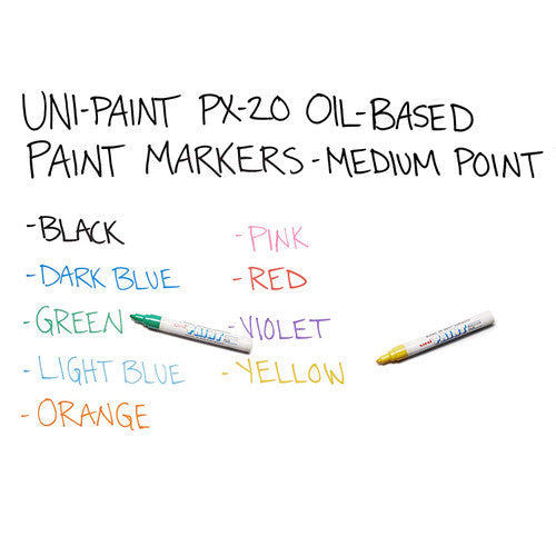 Uni Paint PX-20 Permanent Marker 2.8mm Bullet Tip Yellow Box of 12