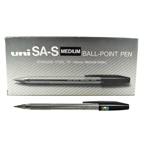 Uni SA-S Ballpoint Pen 1.0mm Black Box of 12