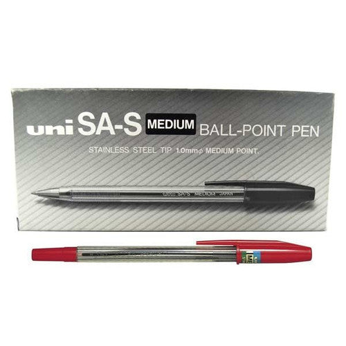 Uni SA-S Ballpoint Pen 1.0mm Red Box of 12