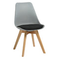 Rapidline Virgo Chair Oak Timber Leg Polypropylene Grey Shell with Black Seat Pad
