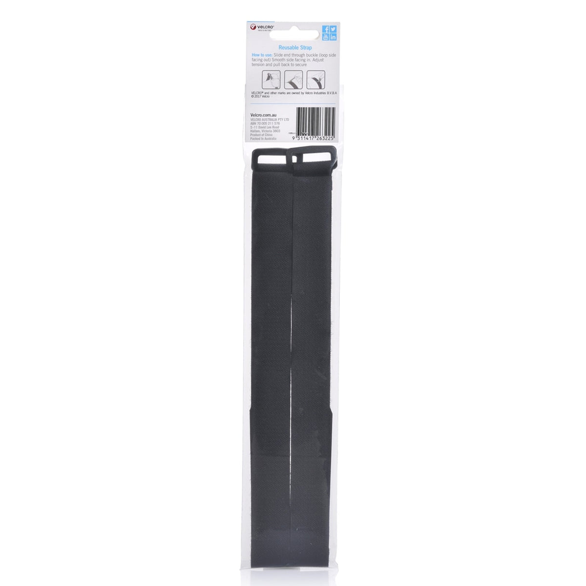 Velcro Brand Velstrap Adjustable Straps 25 x 900mm Black Pack of 2