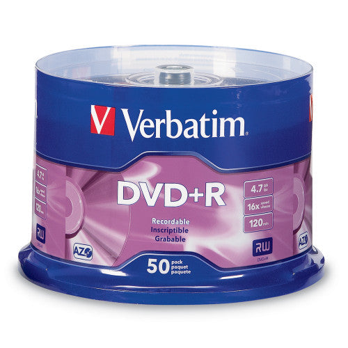Verbatim DVD Plus R Branded Silver 50 Pack Spindle