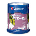Verbatim DVD Plus R Inkjet Printable 16X White 100 Pack Spindle