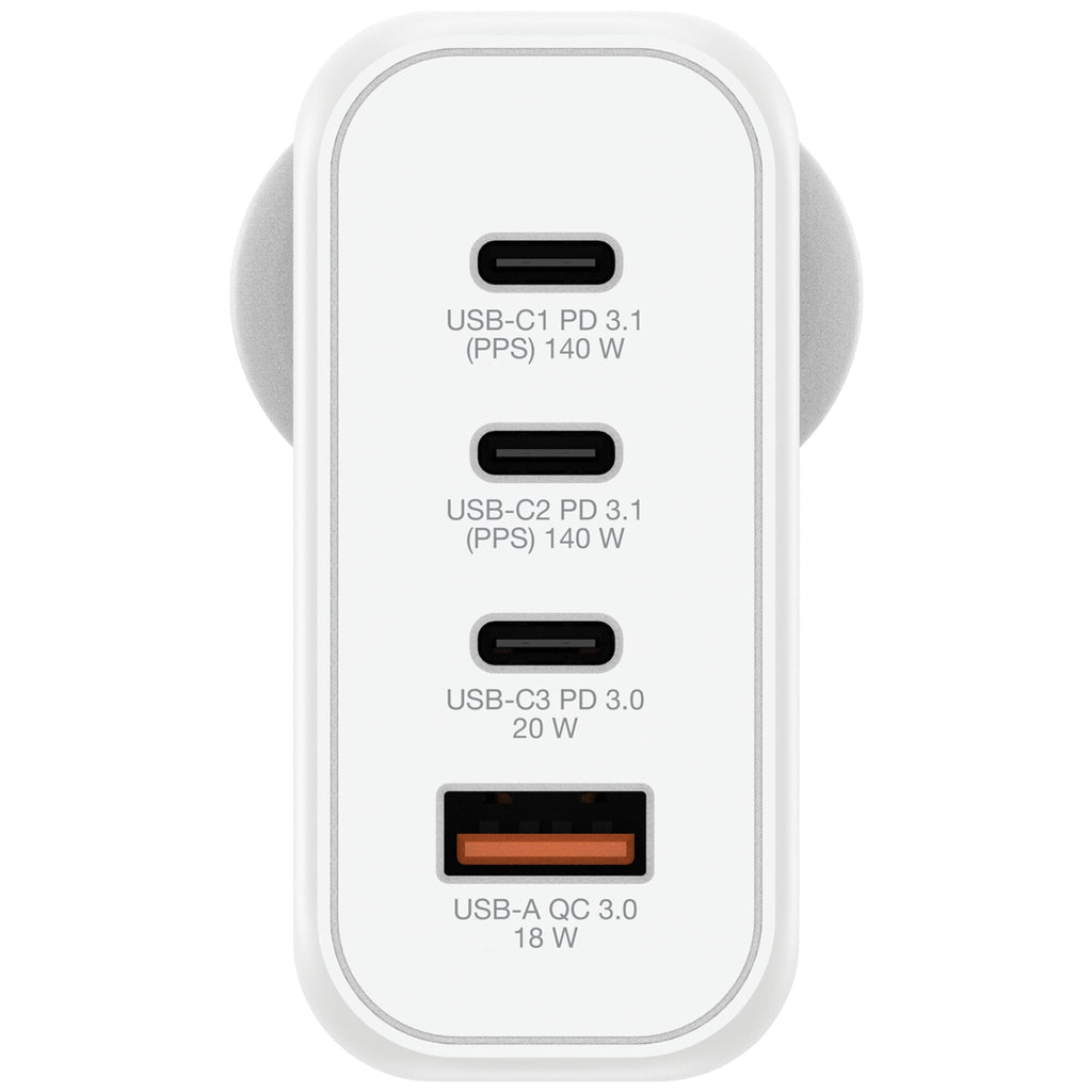 Verbatim GaN Wall Charger 4 Port 140W USB-A and USB-C