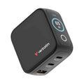 Verbatim Mini GaN Charger with Display 65W 3 Port USB-C and USB-A Black