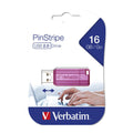 Verbatim Store n Go Pinstripe USB Drive 16GB Hot Pink