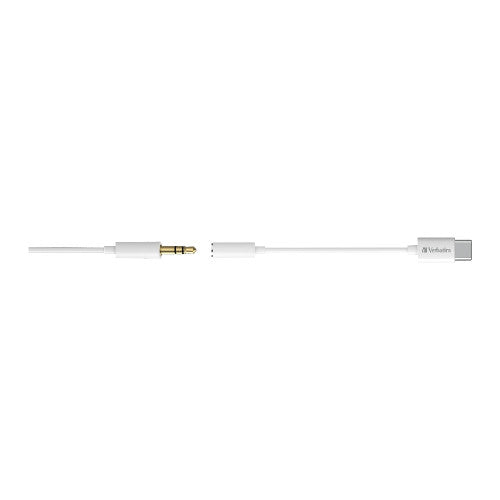 Verbatim USB-C to 3.5mm Headphone Jack Adapter 10cm White
