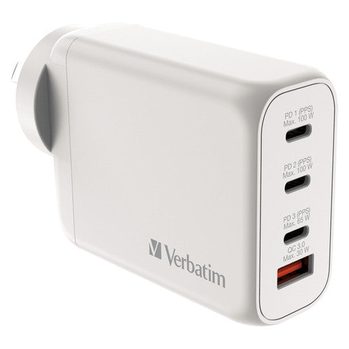 Verbatim USB GaN Charger 100W 3C 1A White