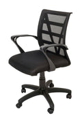 Rapidline Vienna Mesh Back Chair with Arms Black Fabric