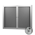 Visionchart BN-HDC-1290SL Be Noticed Hinged Door Notice Case Silver 2 Door 1220 x 915mm