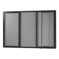 Visionchart BN-HDC-1812BL Be Noticed Hinged Door Notice Case Black 3 Door 1830 x 1220mm