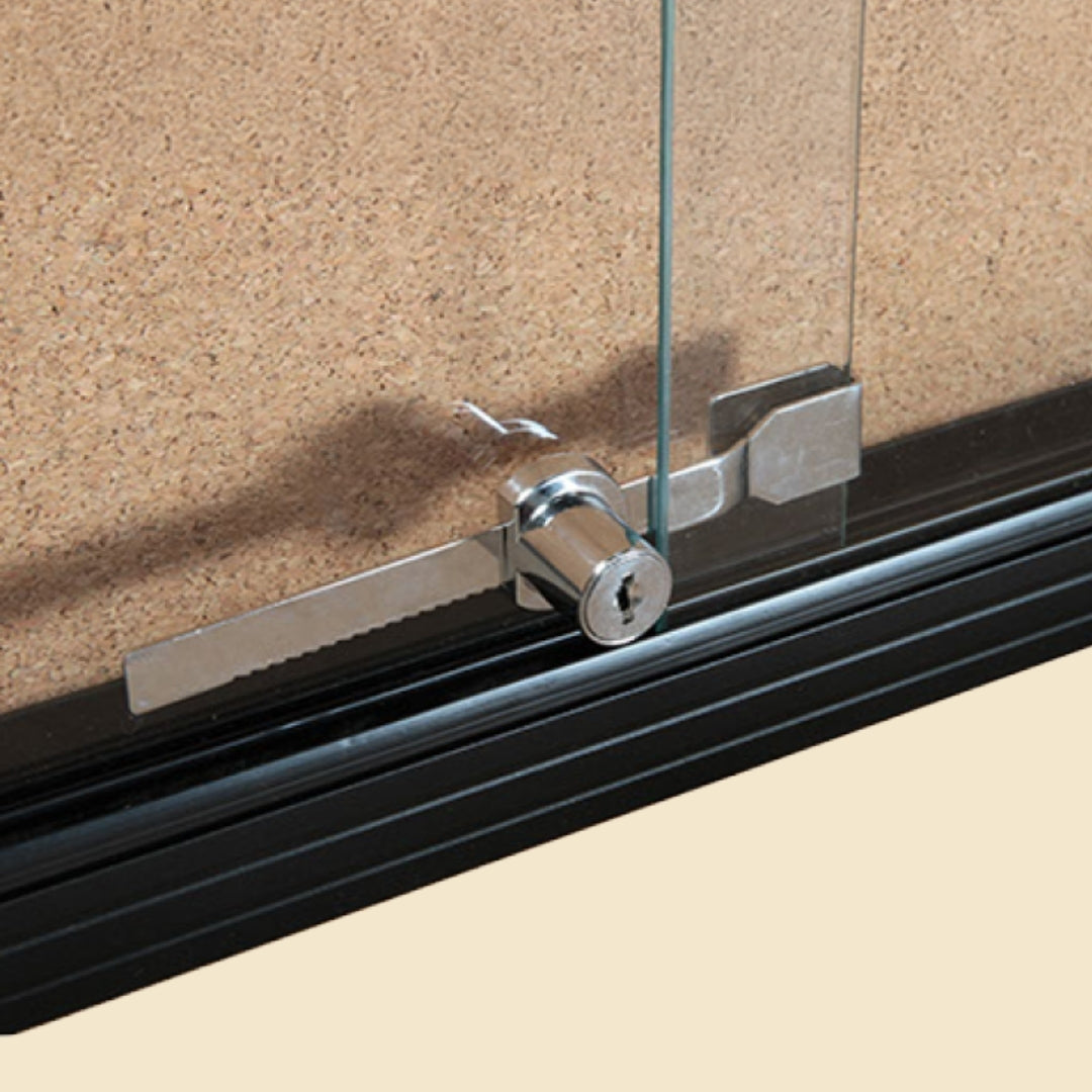 Visionchart BN-SGC-1590BC Be Noticed Sliding Door Notice Case Black 2 Door Cork 1525 x 915mm