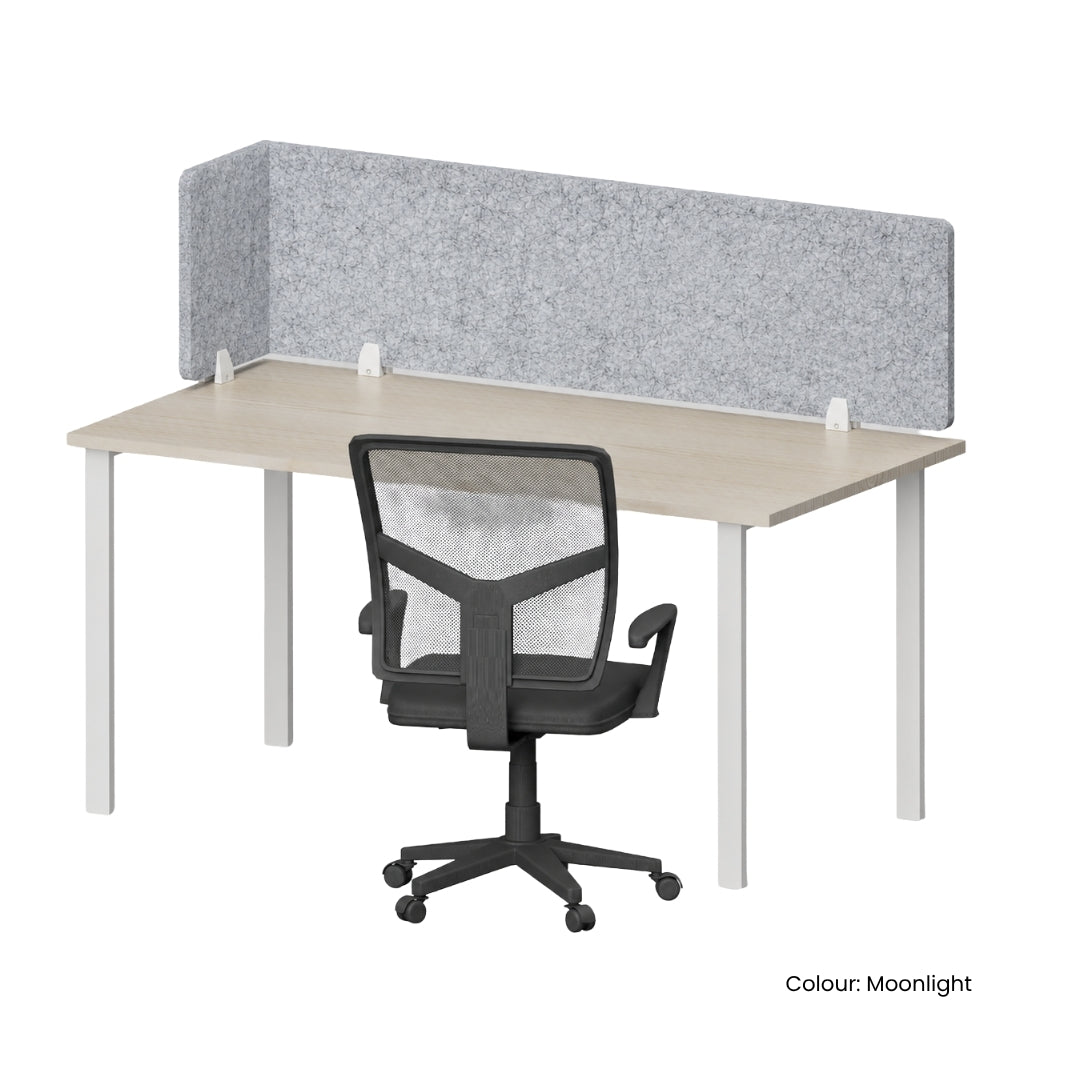 Visionchart DS24-LA-1860 SANA Serenity Desk Screen 24mm Above Desk with Side Bar 1800x600x300mm