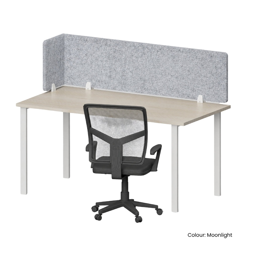 Visionchart DS24-LA-1240 SANA Serenity Desk Screen 24mm Above Desk with Side Bar 1200x400x300mm