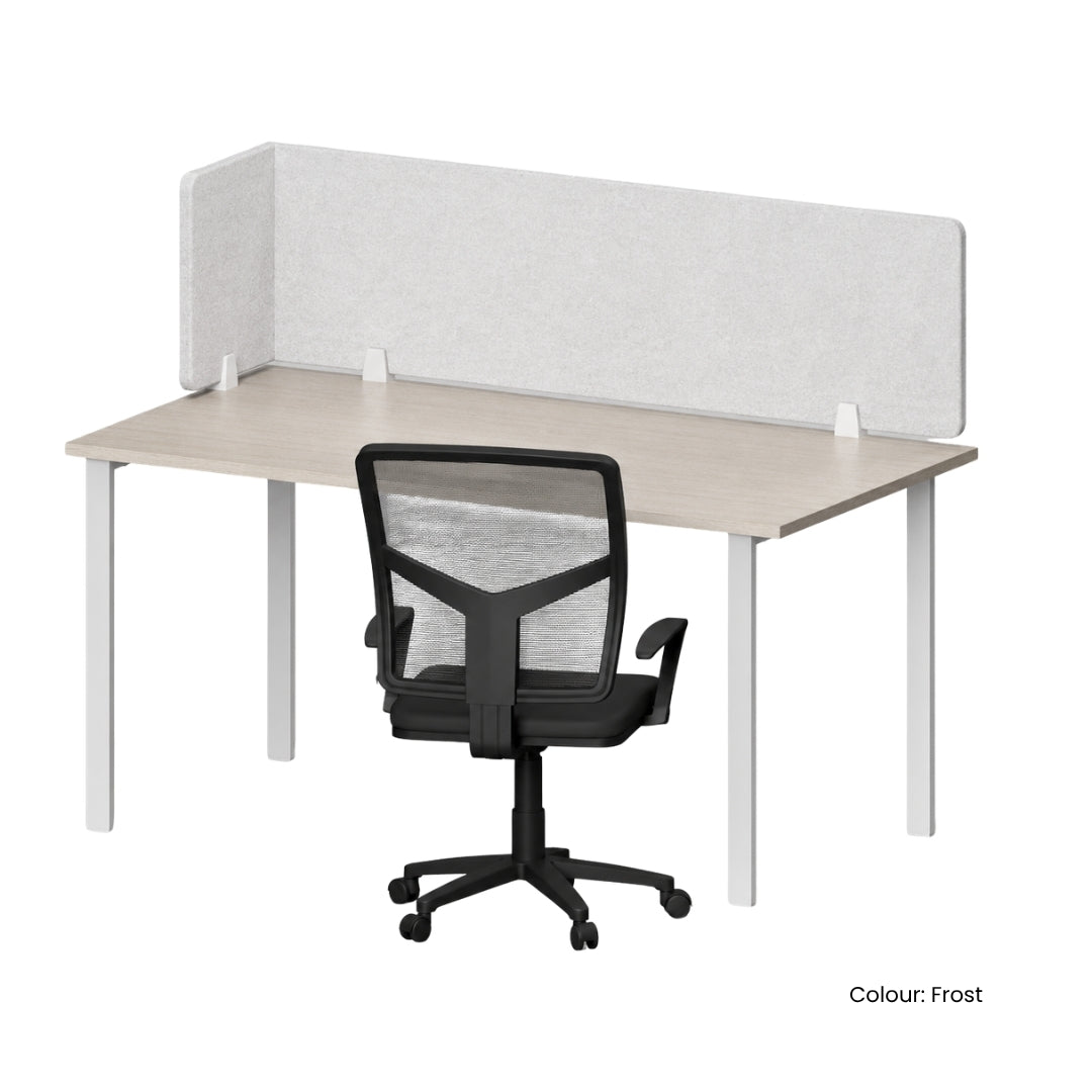 Visionchart DS24-LA-1840 SANA Serenity Desk Screen 24mm Above Desk with Side Bar 1800x400x300mm