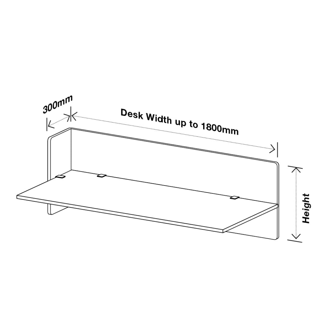 Visionchart DS12-LD-1860 SANA Serenity Desk Screen 12mm Above and Below Desk with Side Bar