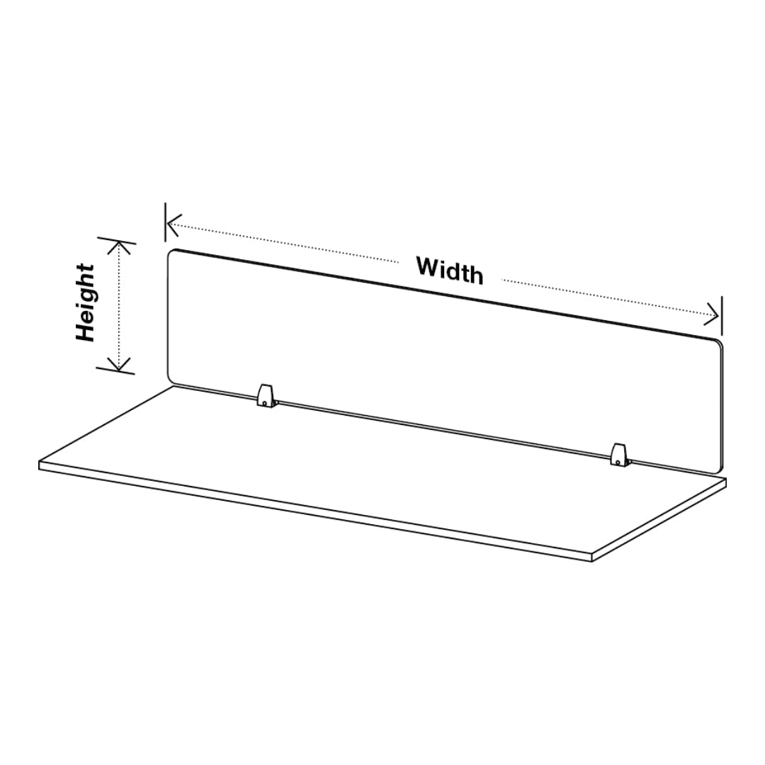 Visionchart DS12-SA-1560 SANA Serenity Desk Screen 12mm Above Desk 1500x600mm