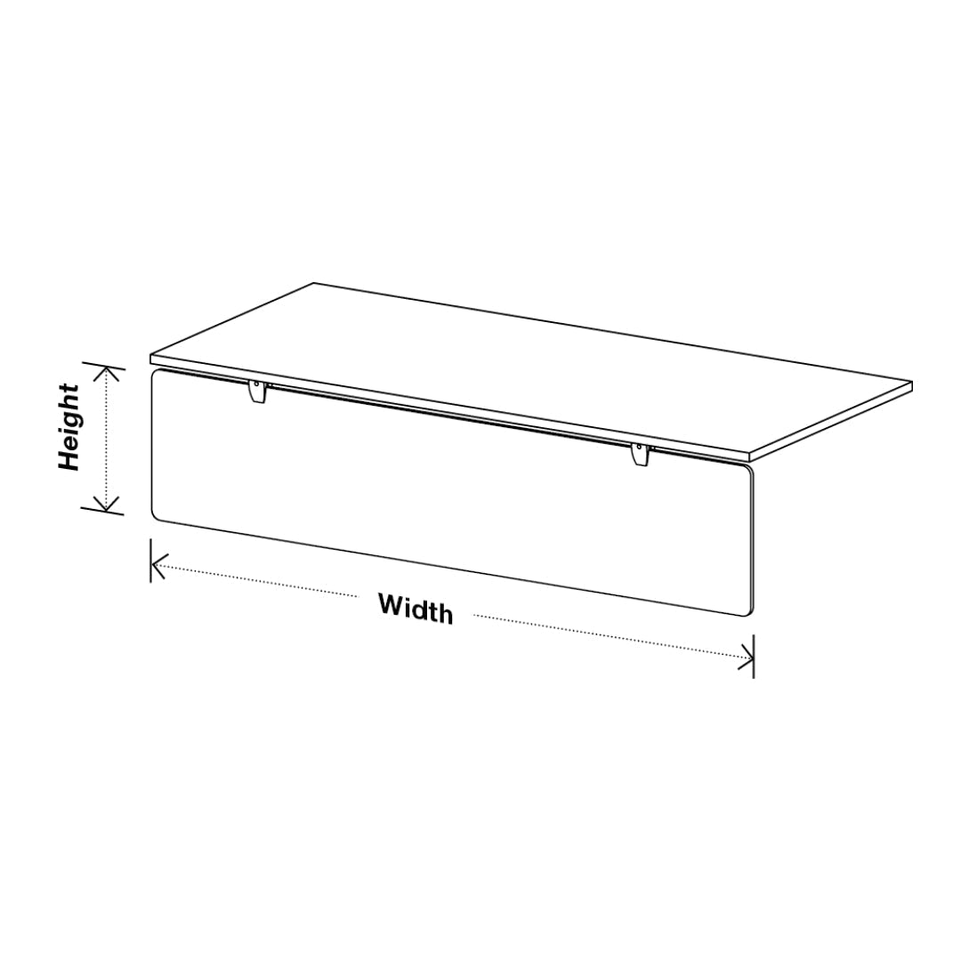 Visionchart DS24-SB-1560 SANA Serenity Desk Screen 24mm Below Desk 1500x600mm