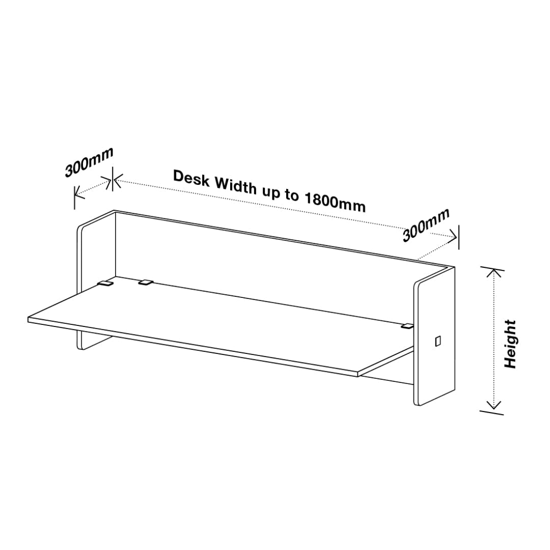 Visionchart DS24-UD-1860 SANA Serenity Desk Screen 24mm Above and Below Desk Surround
