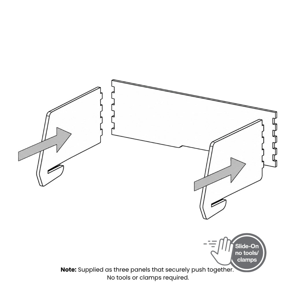 Visionchart DS24-US-1275INC SANA Serenity Desk Screen 24mm Sit-Stand Slider Surround 1200x750x500mm