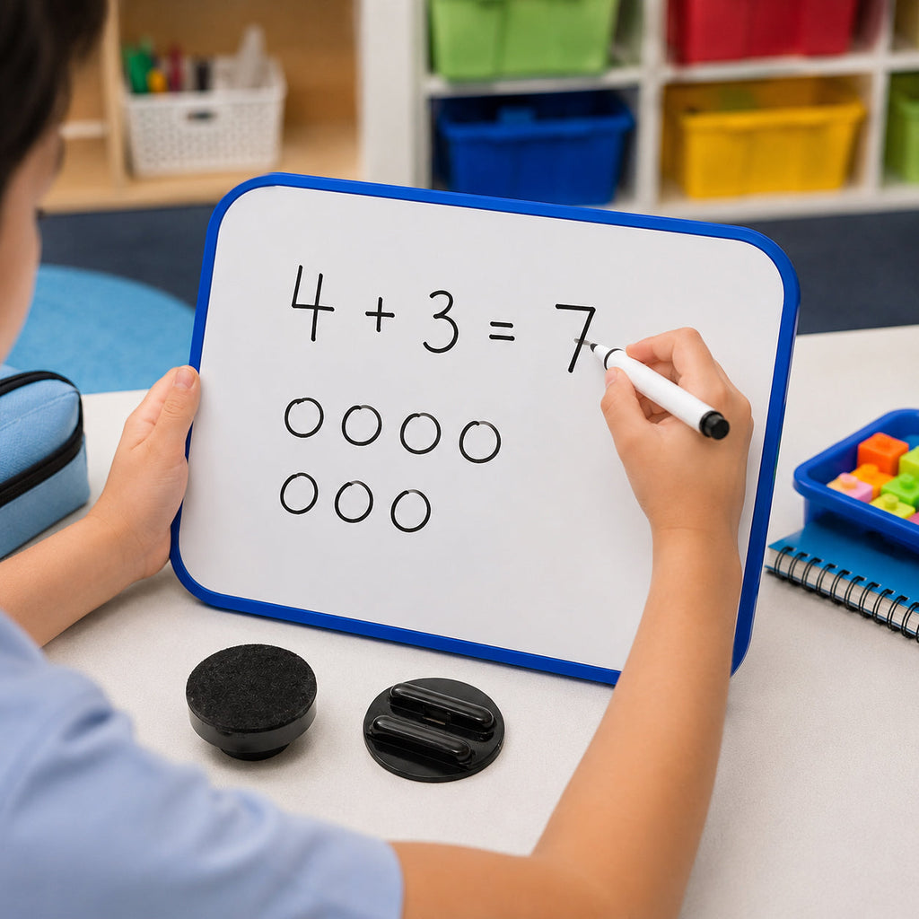 Visionchart Double-Sided Magnetic Whiteboard Tablet A4 Plain and Marker Pack 25