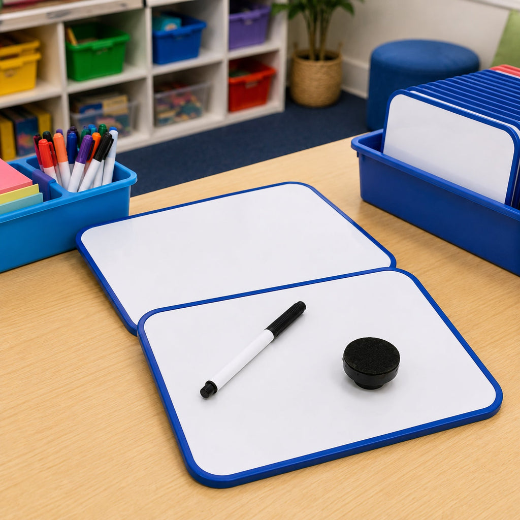 Visionchart Double-Sided Magnetic Whiteboard Tablet A4 Plain and Marker Pack 25