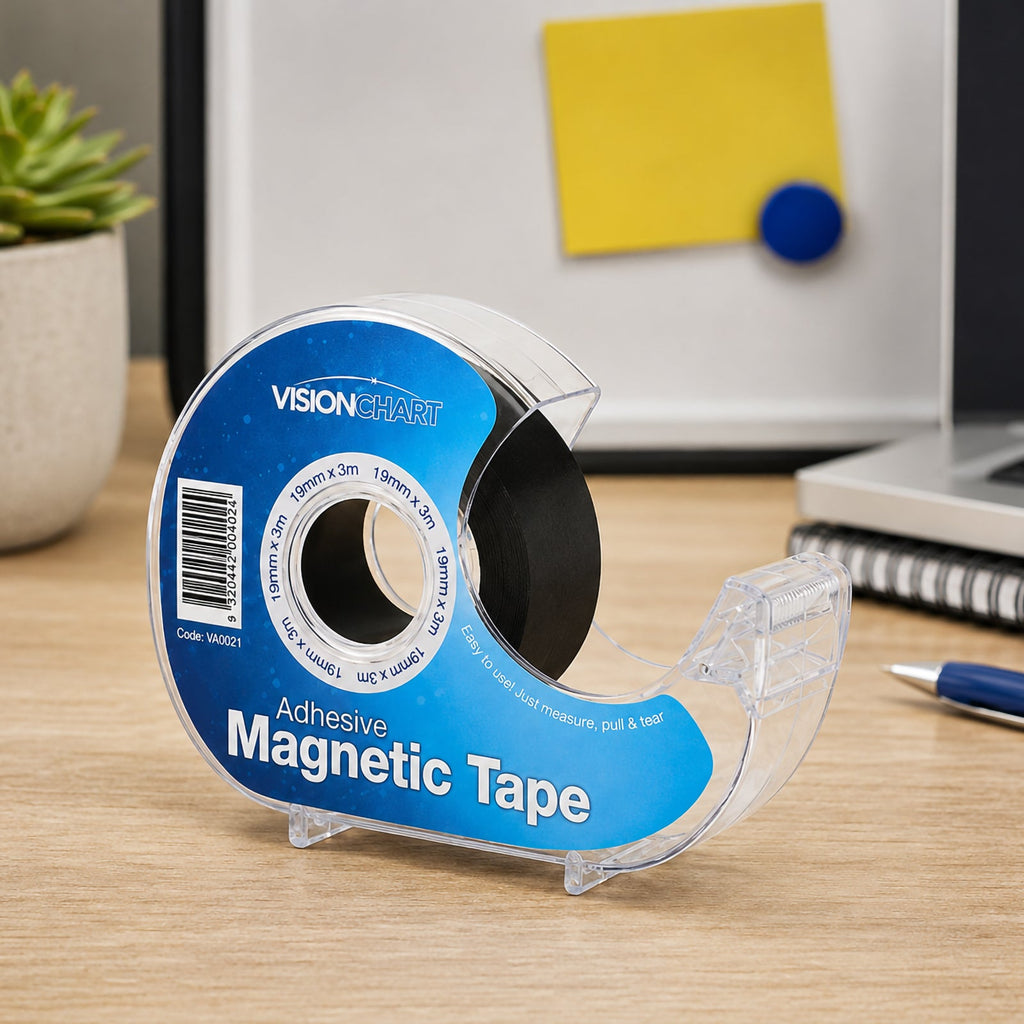 Visionchart Magnetic Tape Dispenser 19mm x 3m Black