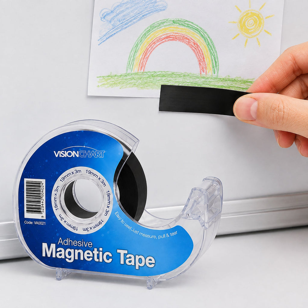 Visionchart Magnetic Tape Dispenser 19mm x 3m Black