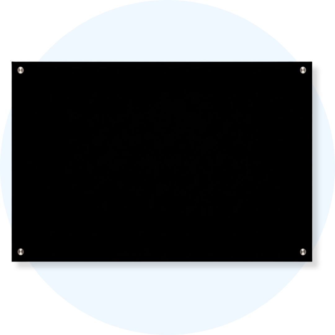 Visionchart VGB1812-B Lumiere Magnetic Glassboard 1800 x 1200mm Black