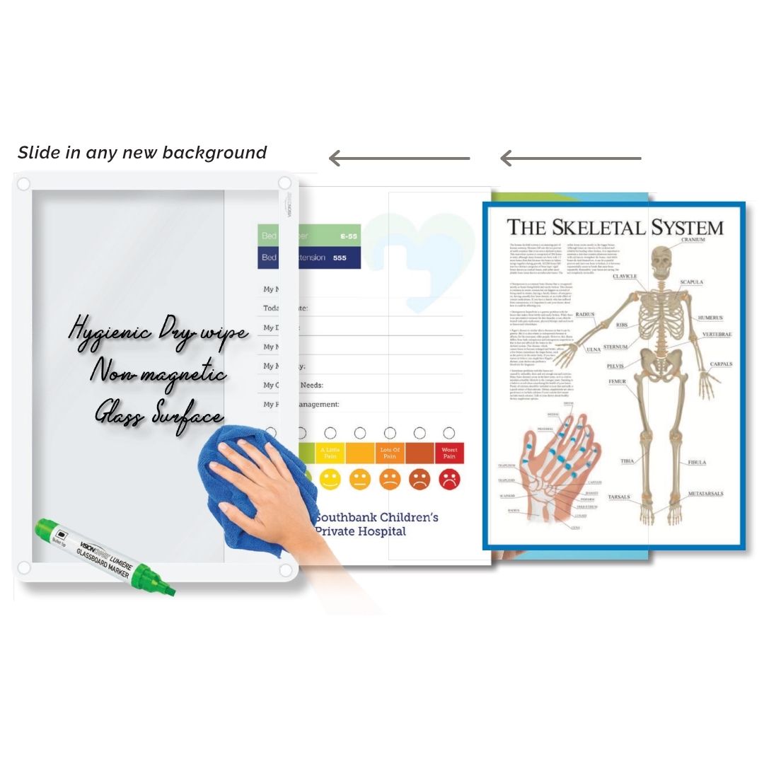 Visionchart VHGS6047 Lumiere Switch Non-Magnetic Glassboard 600x470mm