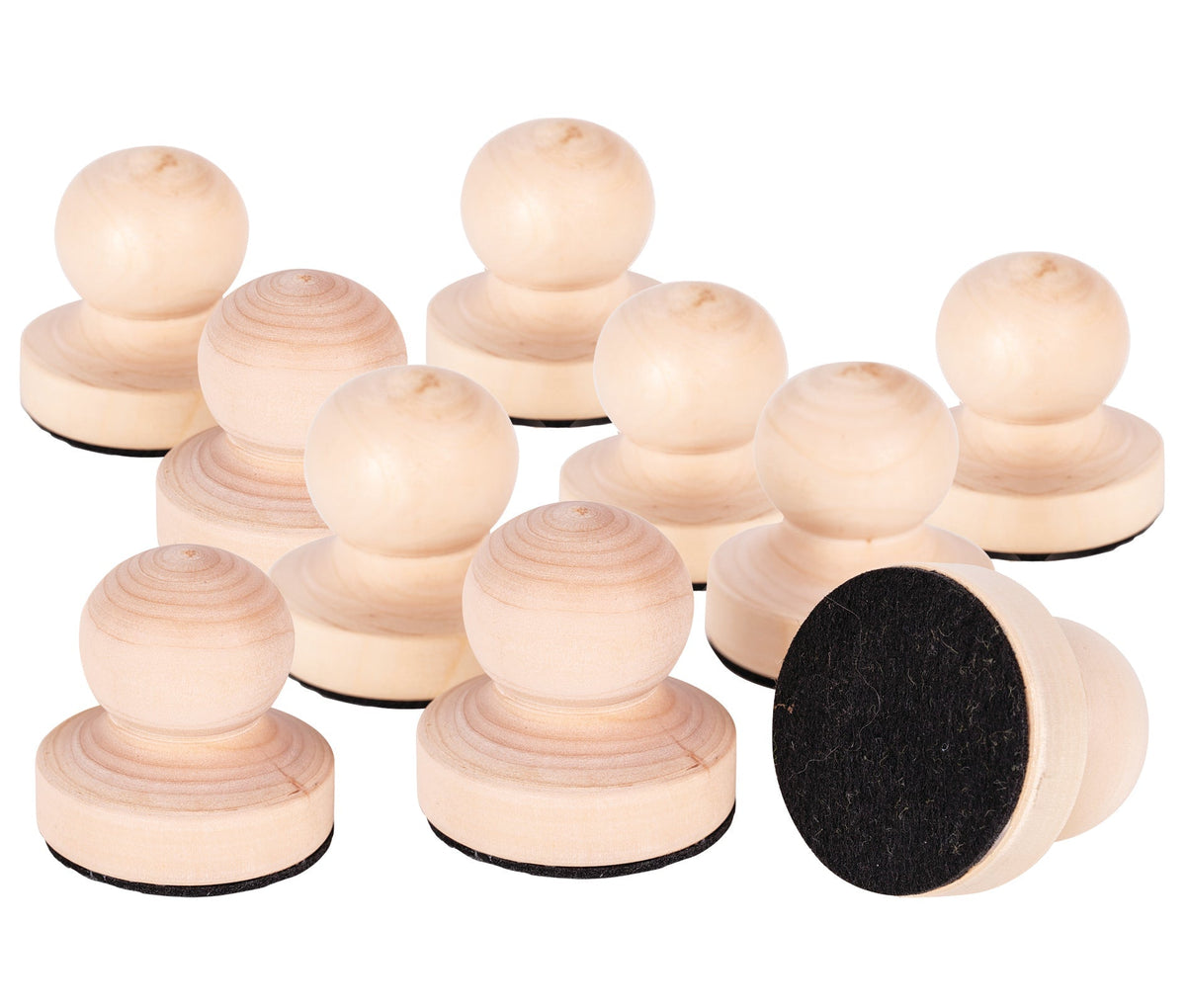 Zart Wooden Button Brayers Pack of 10 50mm Felt Pad Class Set