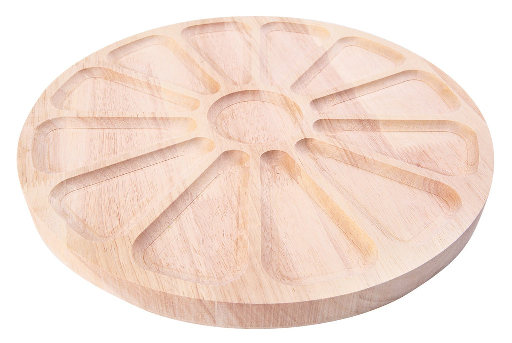 Zart Wooden Colour Wheel Tray 30cm Round Solid Beechwood 12 Segments