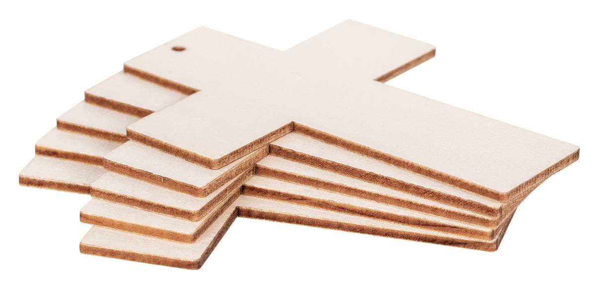 Zart DIY Wooden Cross Decorations Pack of 20 7.5 x 10cm 3mm Plywood
