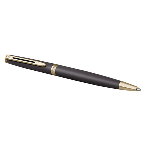 Waterman Hemisphere Metallic Black Gold Trim Ballpoint Pen Medium