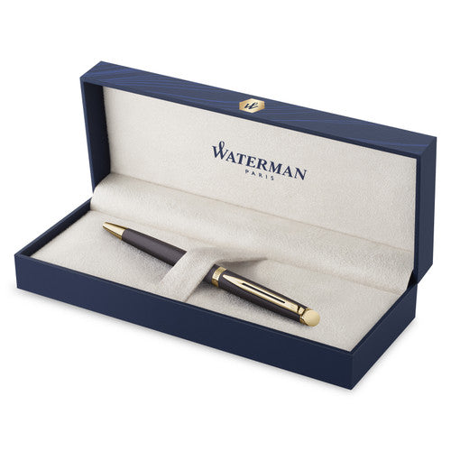 Waterman Hemisphere Metallic Black Gold Trim Ballpoint Pen Medium