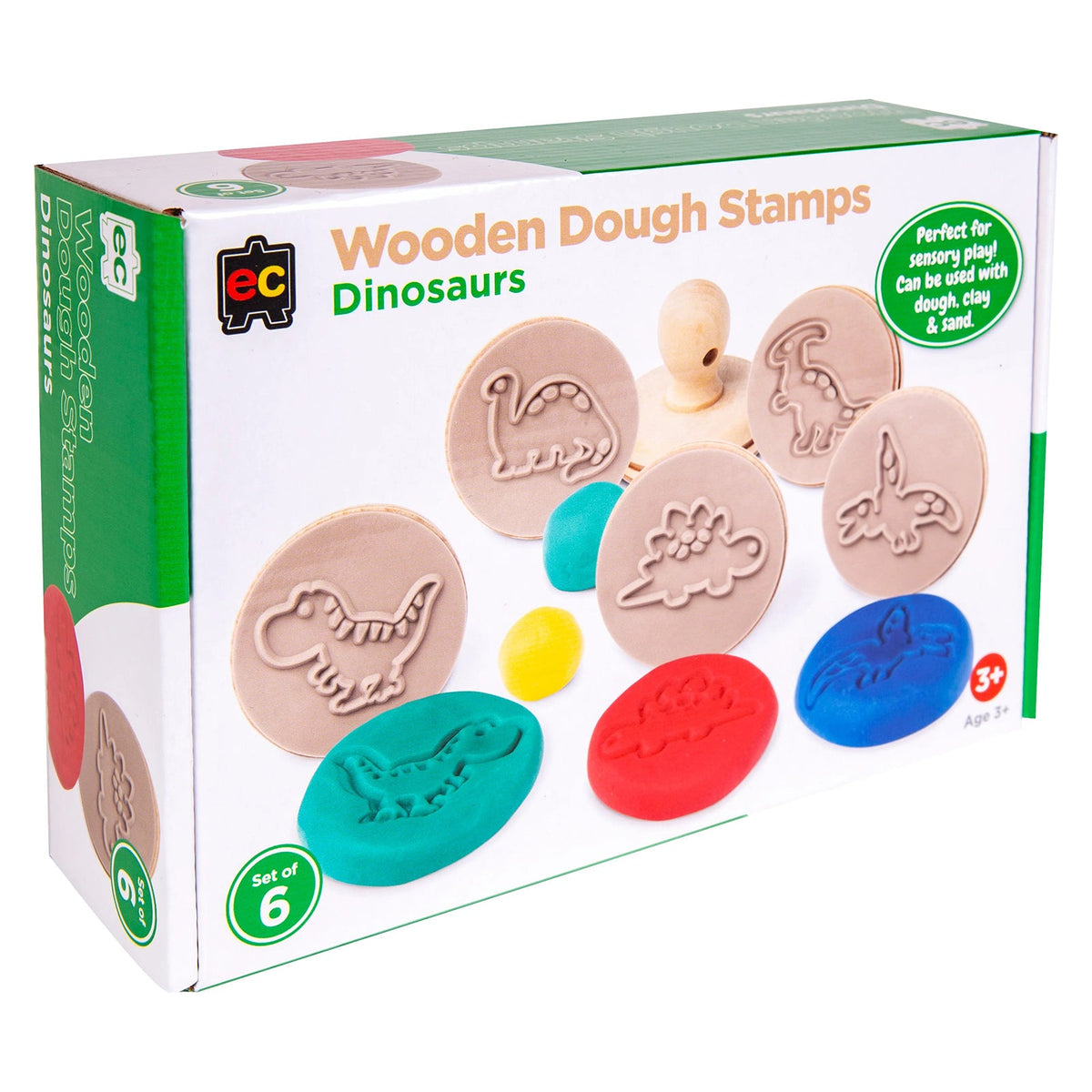 Wooden Dough Stamps Dinosaurs