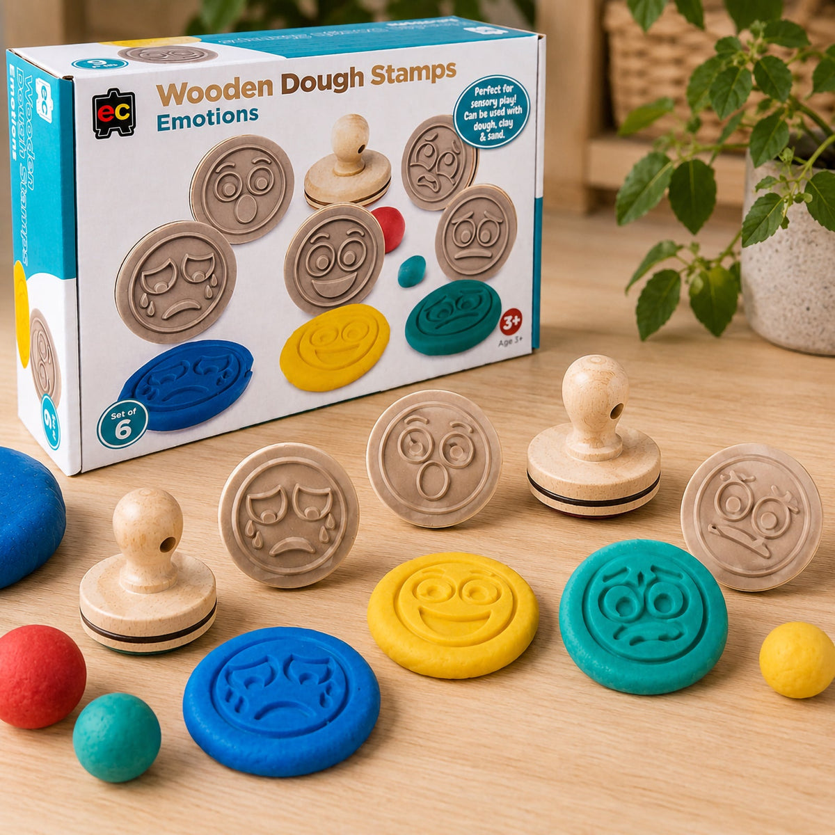 Wooden Dough Stamps Emotions