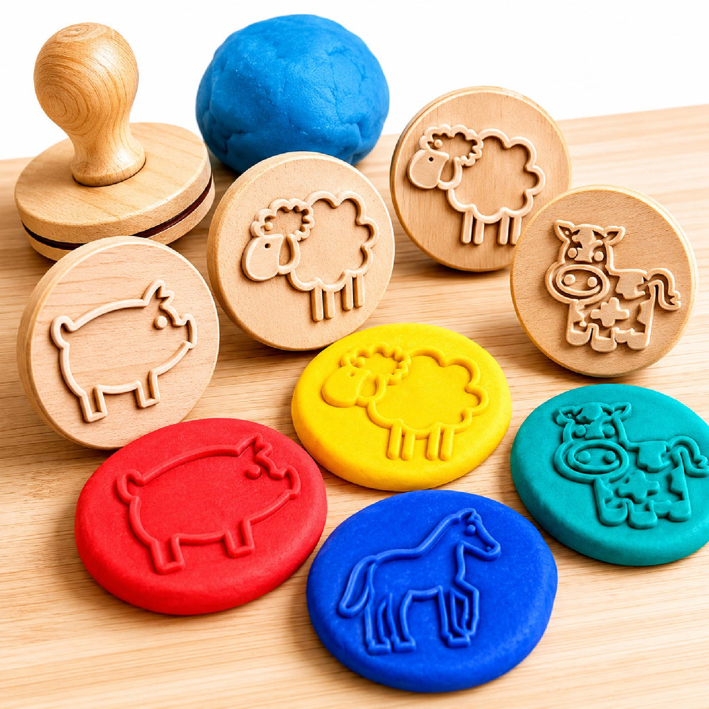 Wooden Dough Stamps Farm