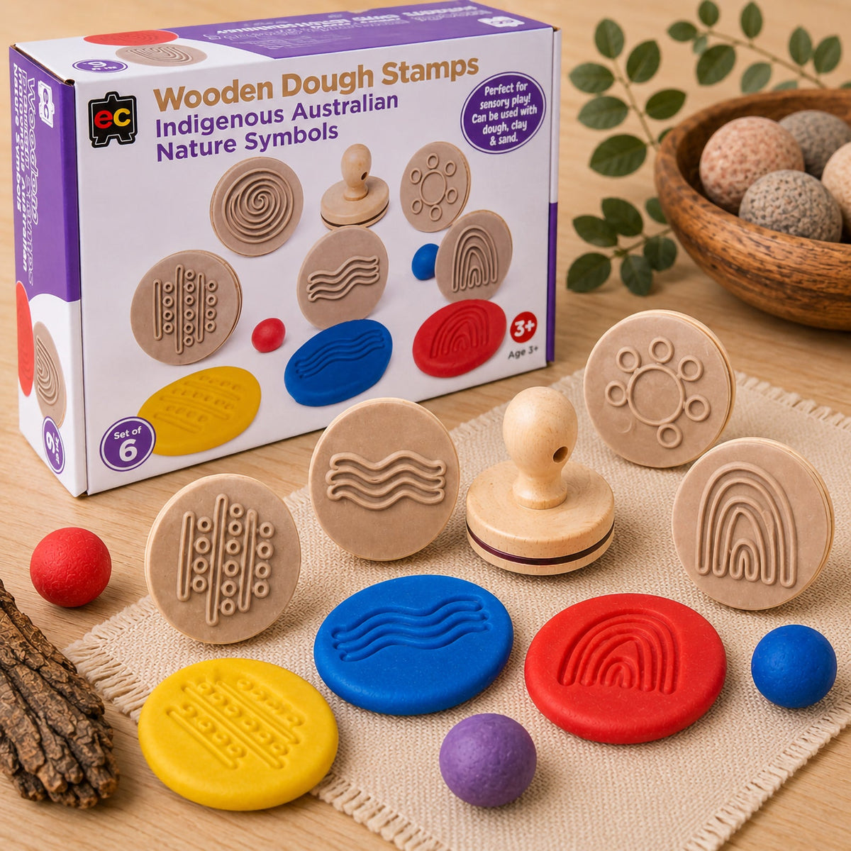 Wooden Dough Stamps Indigenous Nature